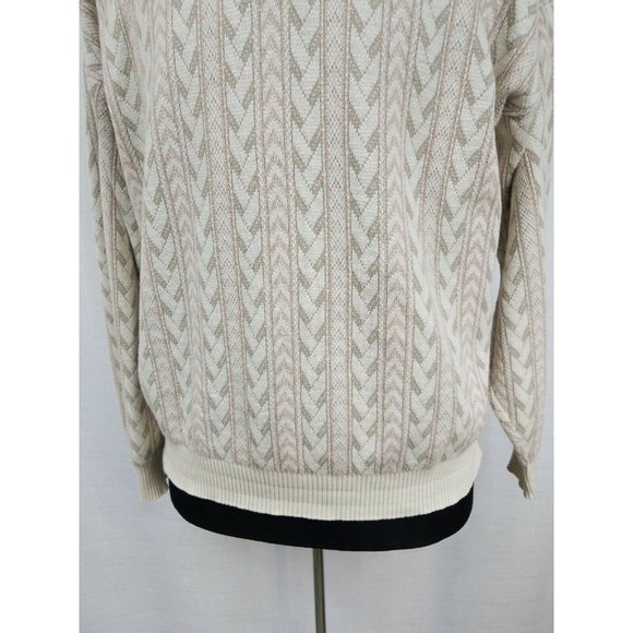 Crossings Mens Large Long Sleeve Tan Winter Warm USA Made Cotton Loose Wrist - Picture 4 of 7